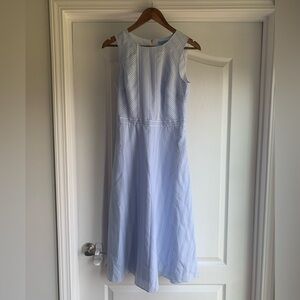 Draper James light blue striped dress with white accents